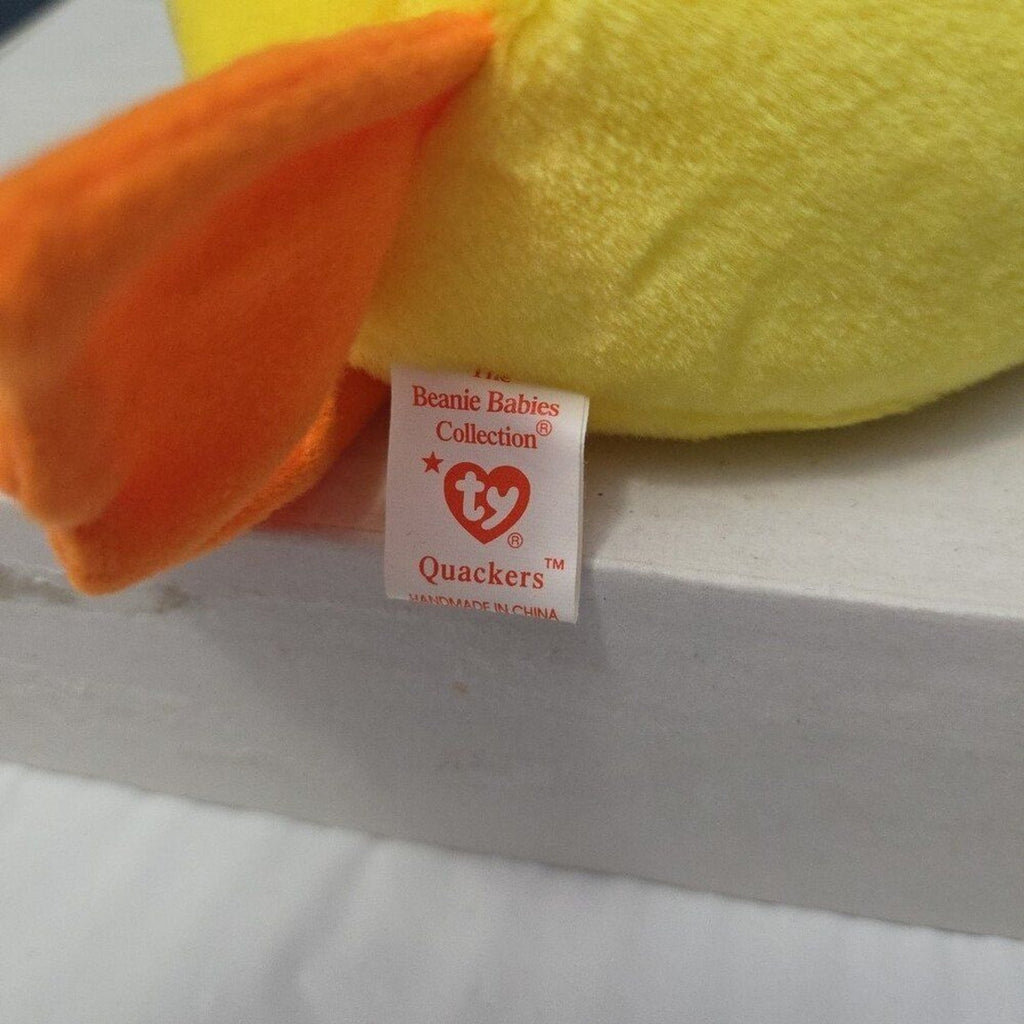 TY Beanie Baby QUACKERS the Duck 1994 Mint Plush Mint Tags Vintage Yellow Plush