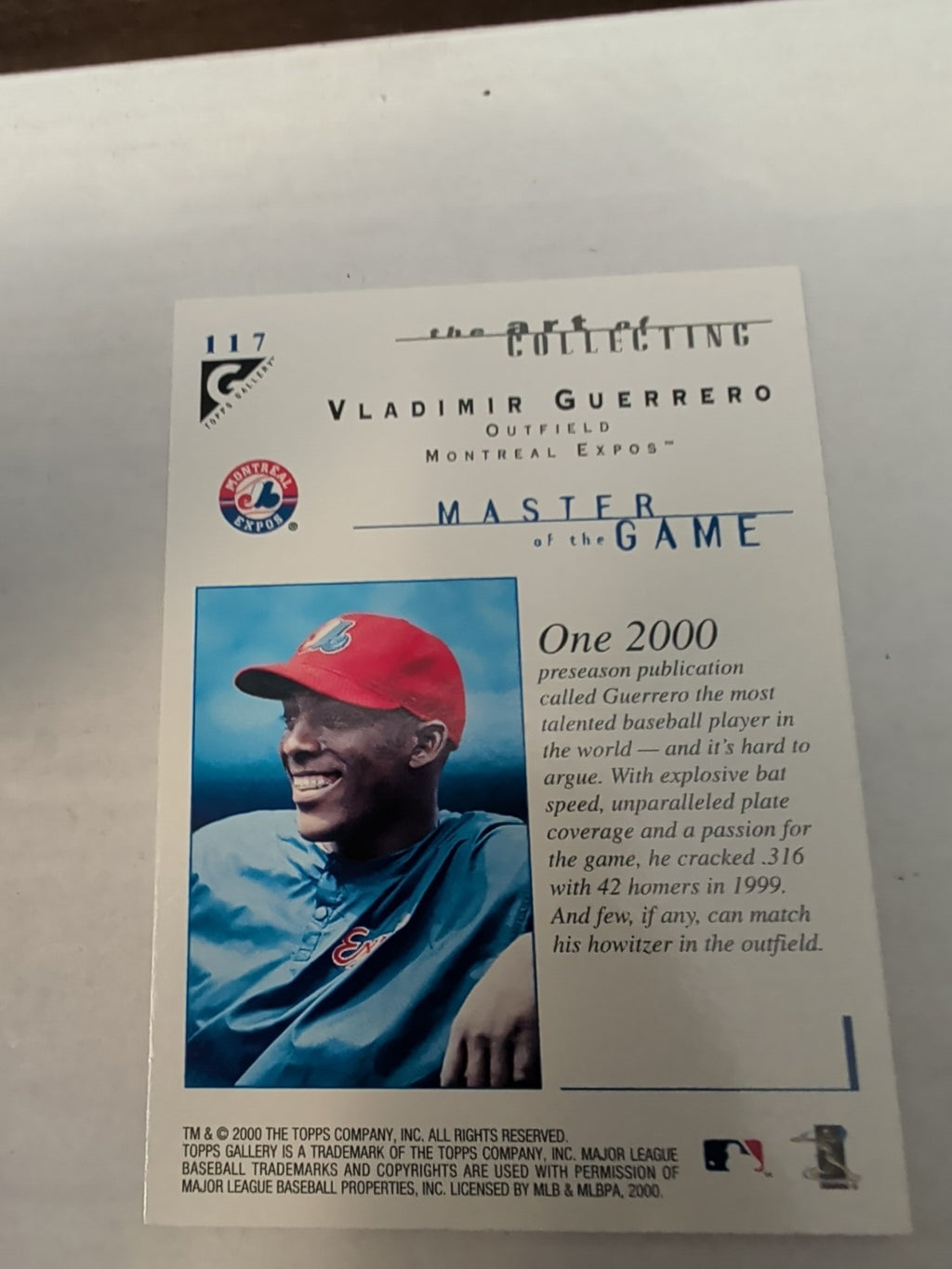 2000 Topps Gallery - Masters of the Game Vladimir Guerrero #117