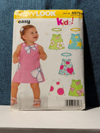 New Look 6576 Baby A-line Dress Headband 2006 Pattern Sizes NB-L UNCUT