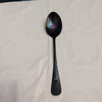 Set of 7 Black Stainless Steel Spoons 18/0 Modern Flatware Teaspoons Clean