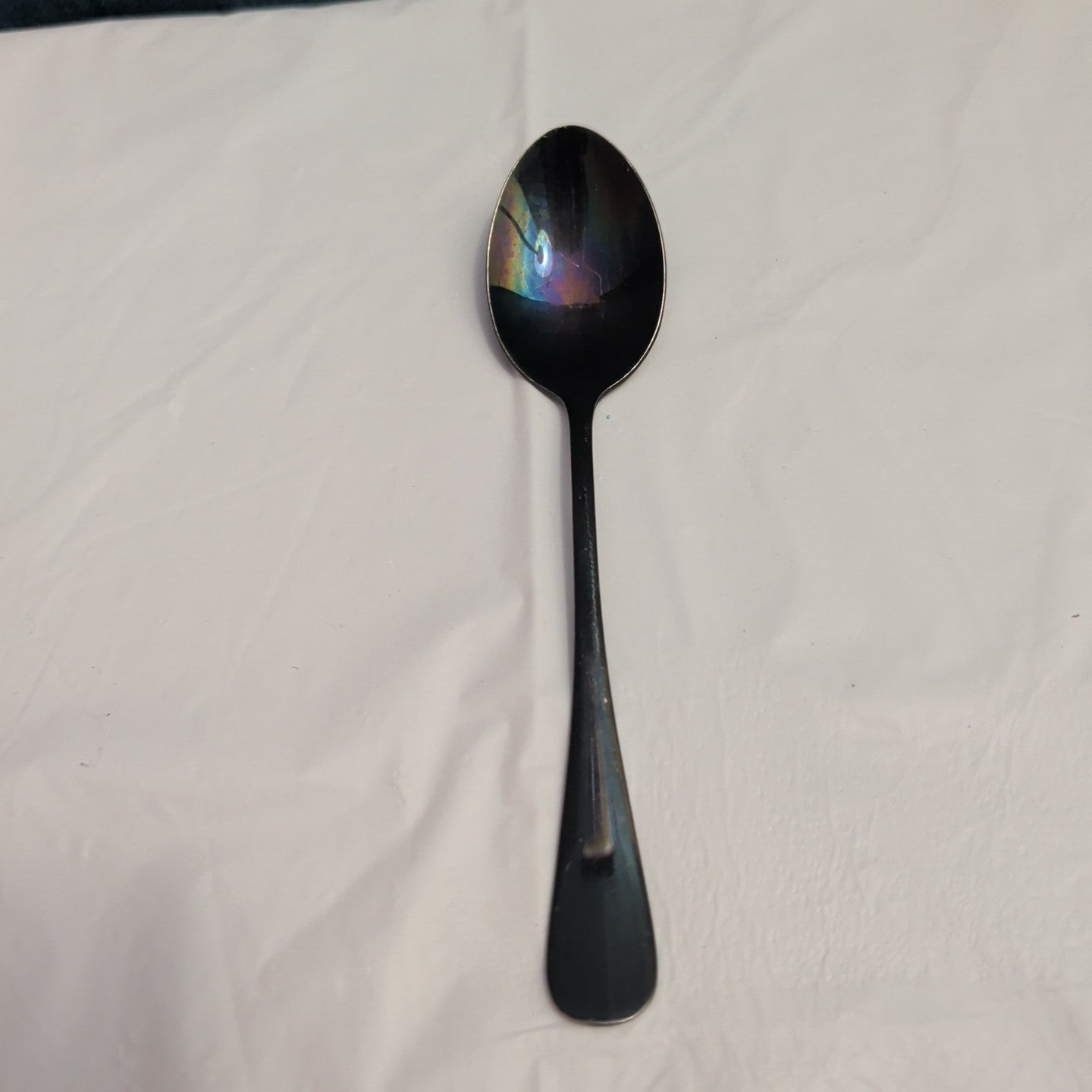 Set of 7 Black Stainless Steel Spoons 18/0 Modern Flatware Teaspoons Clean