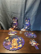 Outer Space 3-Tier Cupcake Stand LED Light Rocket Astronaut Birthday Party Decor