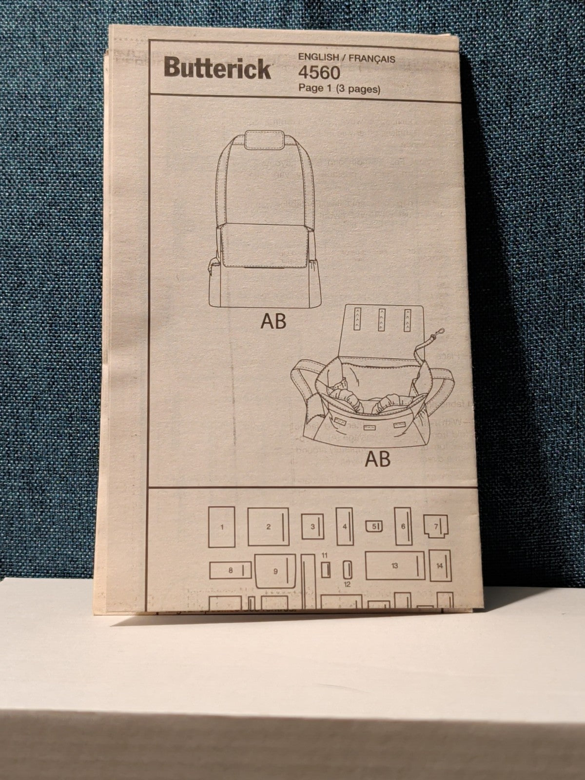 Butterick B4560 Pattern 2005 | Diaper Bag Tote | 2 Styles Lined Pockets UNCUT
