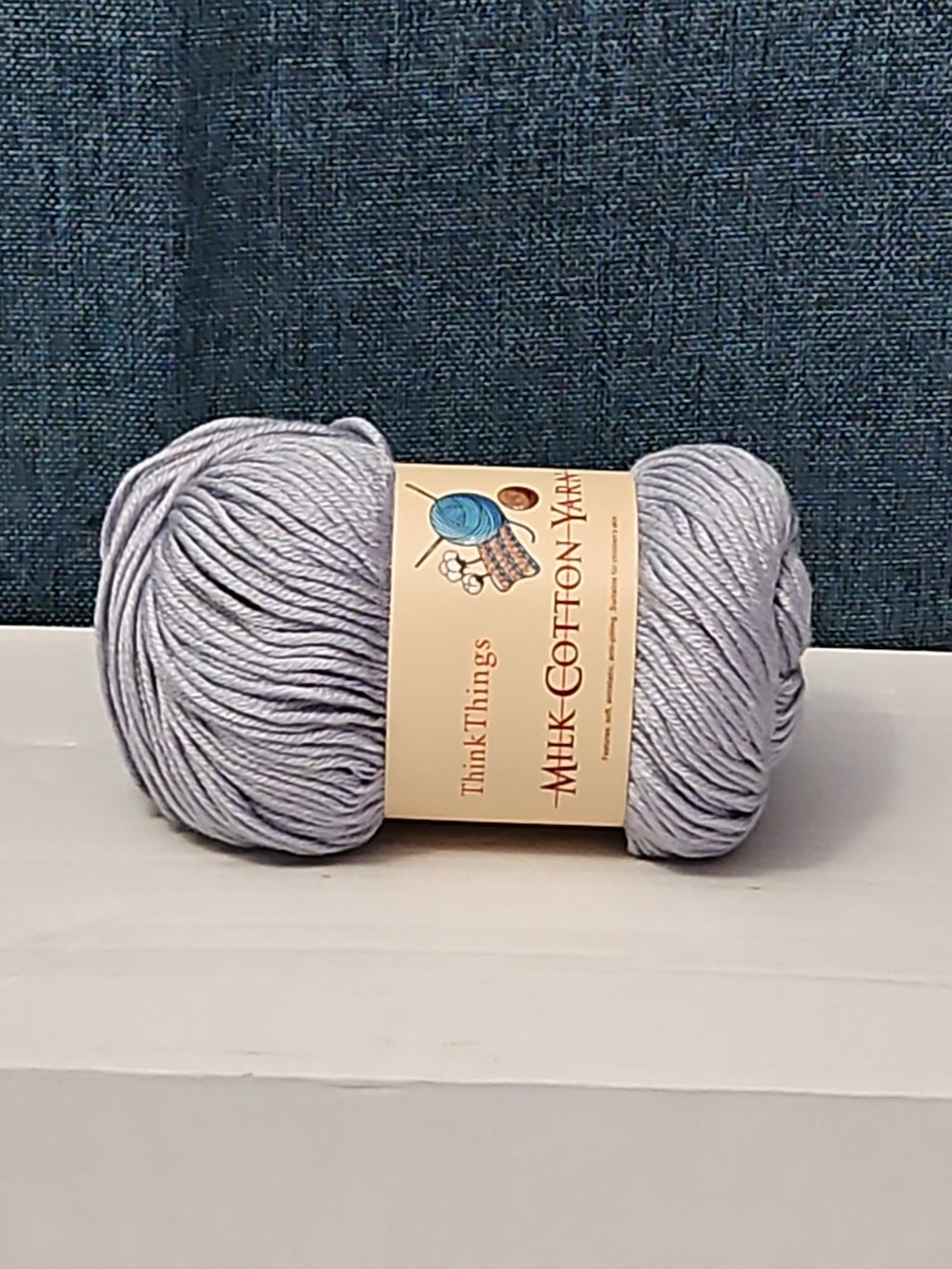 ThinkThings Milk Cotton Yarn | Soft Silver Grey 50g Skein Anti-Pilling