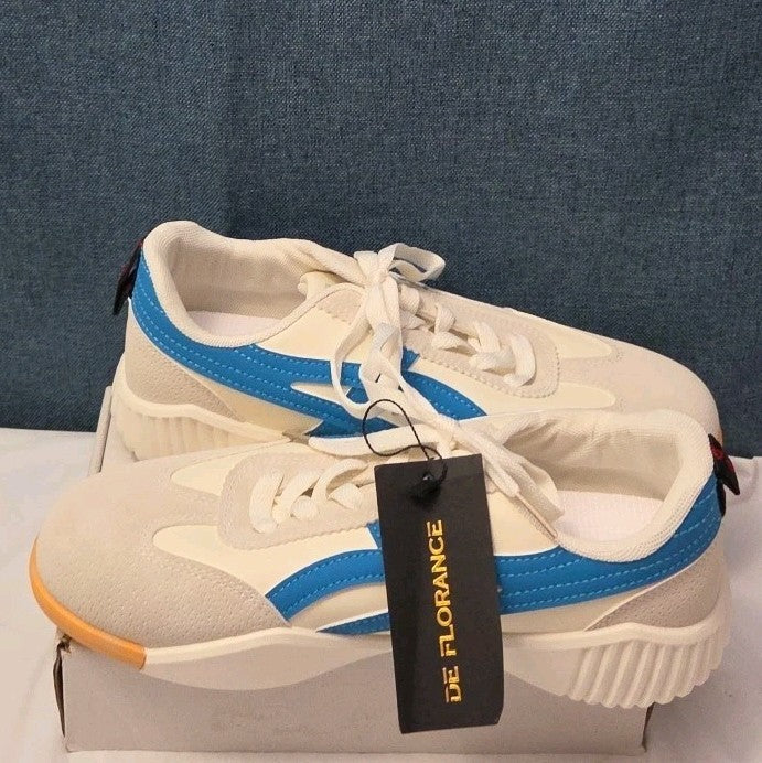 DeFlorance CLOUDEA 2.0 Orthopedic Sneakers | White Blue Women's Size 8 NEW