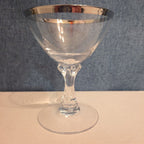 Tiffin Franciscan Brookmar Platinum Rim Champagne Coupe Sherbet Glass Set of 5