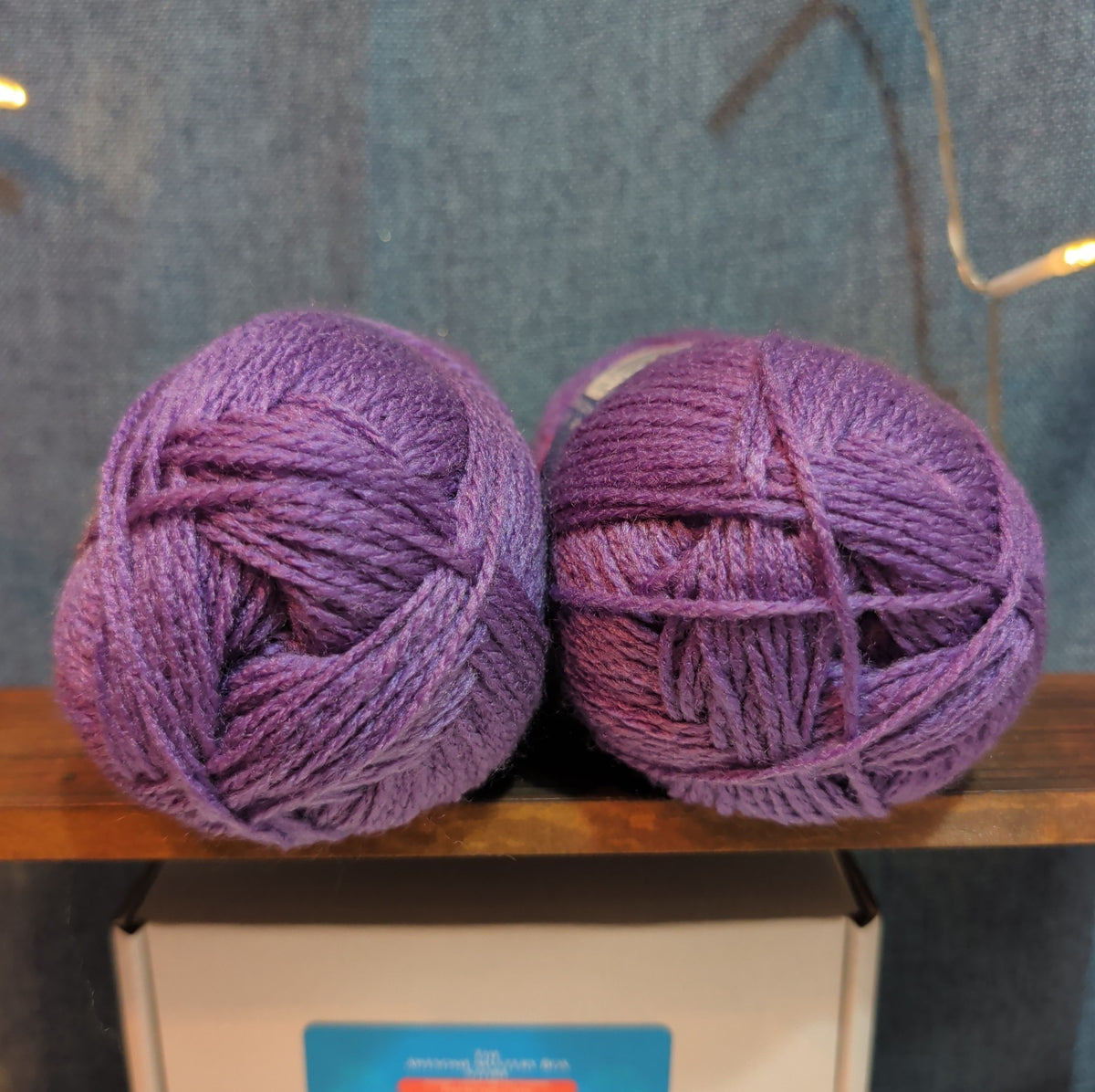 Herrschners Afghan Yarn 2 Ply Grape Purple Acrylic 2 Skein Lot