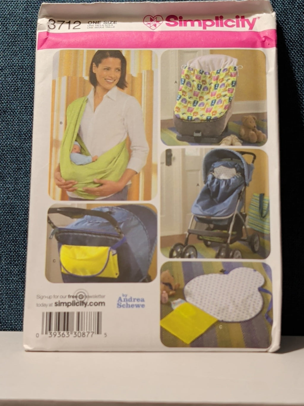 Simplicity 3712 Baby Sling Carrier Bunting Pattern 2007 Car Seat Stroller UNCUT