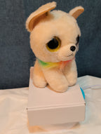 Ty Beanie Boos Chewey Chihuahua Rainbow Collar Gold Glitter Eyes 6" Plush