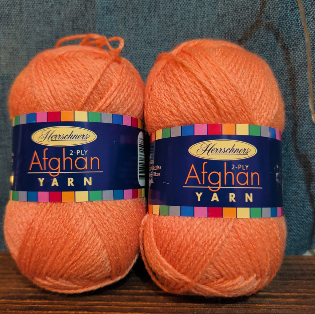 Herrschners Afghan Yarn 2 Ply Coral Rose Acrylic 2 Skein