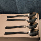 Set of 4 Hampton Silversmiths PORTFOLIO Glossy Spoons | 18/0 Stainless 208