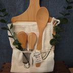 Natural Wood Charcuterie Board 6Pc Farmhouse