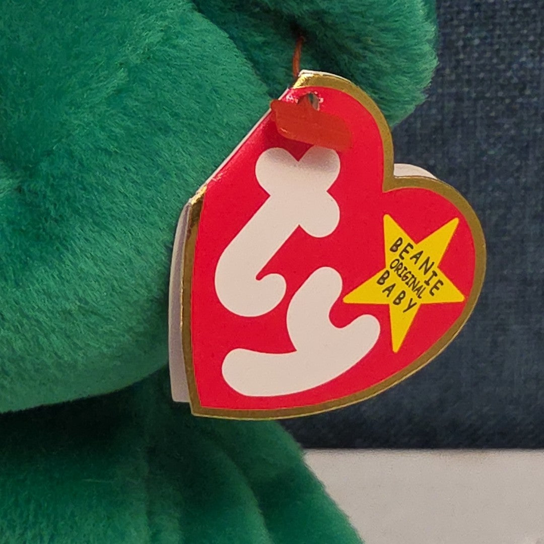 Ty Beanie Baby Erin the Bear 1997 Retired MWMT P.E. Pellets Irish Green Clover