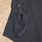Apt 9 Black Blouse Womens XL V-Neck Roll Tab Sleeve Lightweight Shirt Casual Top