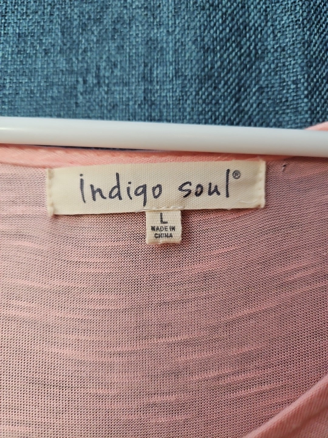 Indigo Soul Boho Tunic Top Large Pink Rayon Crochet Lace Sharkbite Hem Lagenlook