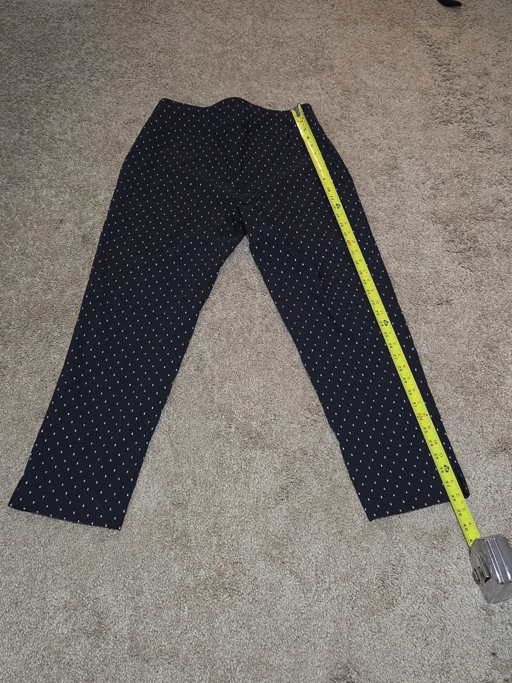 Zac & Rachel Pants 12 Black White Polka Dot Pull On Stretch