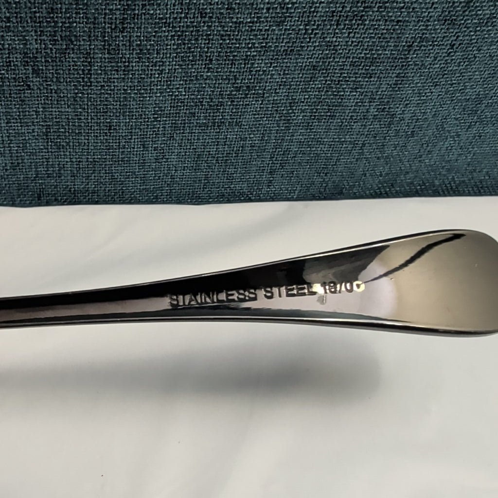 Set of 8 Black Stainless Steel Spoons 18/0 Modern Onyx Flatware Table Spoons Set