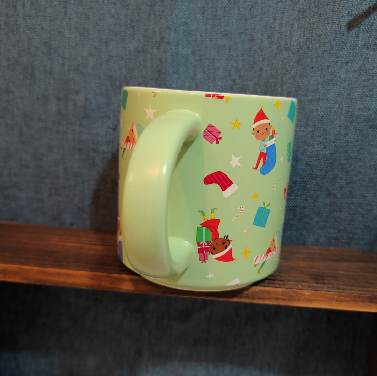 Target Wondershop 18 oz Ebony Glenn Christmas Elf ELVES Stoneware Coffee Mug