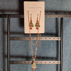 Christmas Tree Necklace Earring Set Gold Tone Enamel Holiday