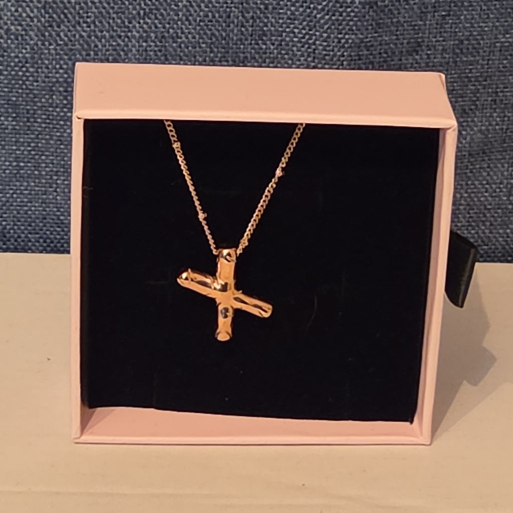 Pixie The Penguin Letter X Necklace Rose Gold Tone Puffy Coquette NIB