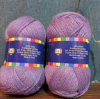 Herrschners Afghan Yarn 2 Ply Grape Frost Purple Acrylic 2 Skein