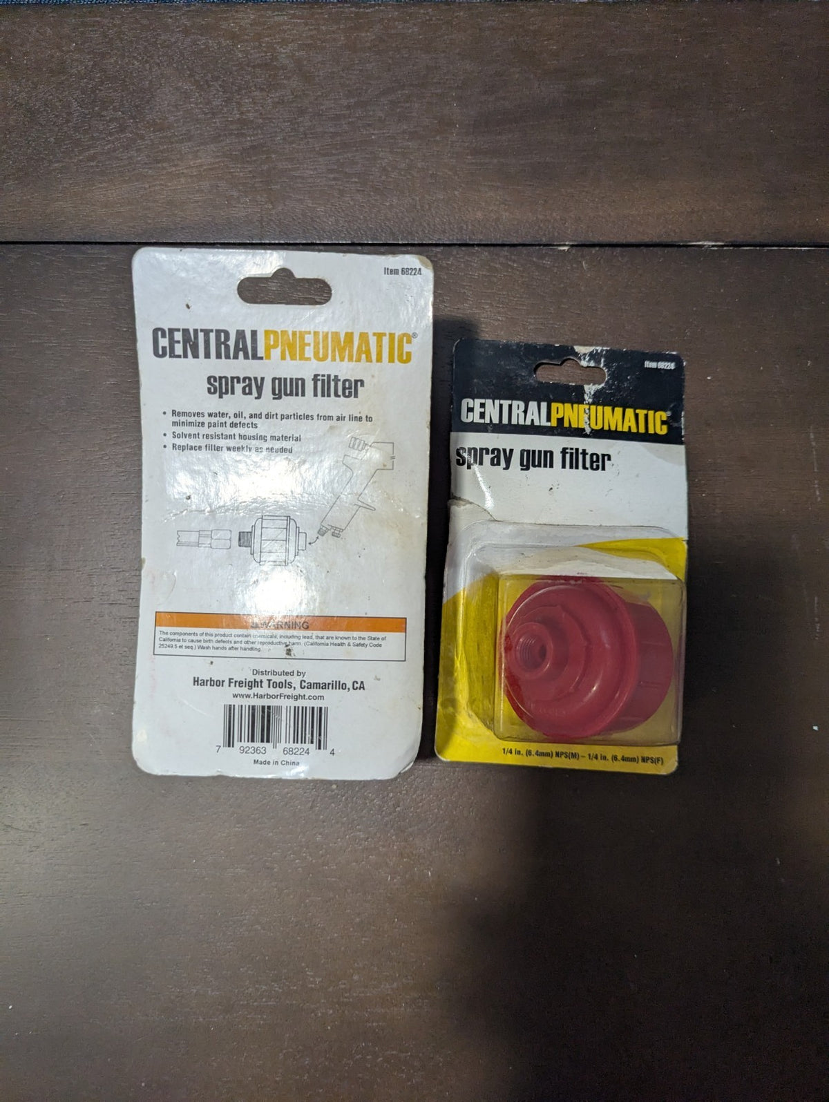 2 Central Pneumatic Inline Spray Gun Filters | Water Trap 1/4" NPT | NOS 88224