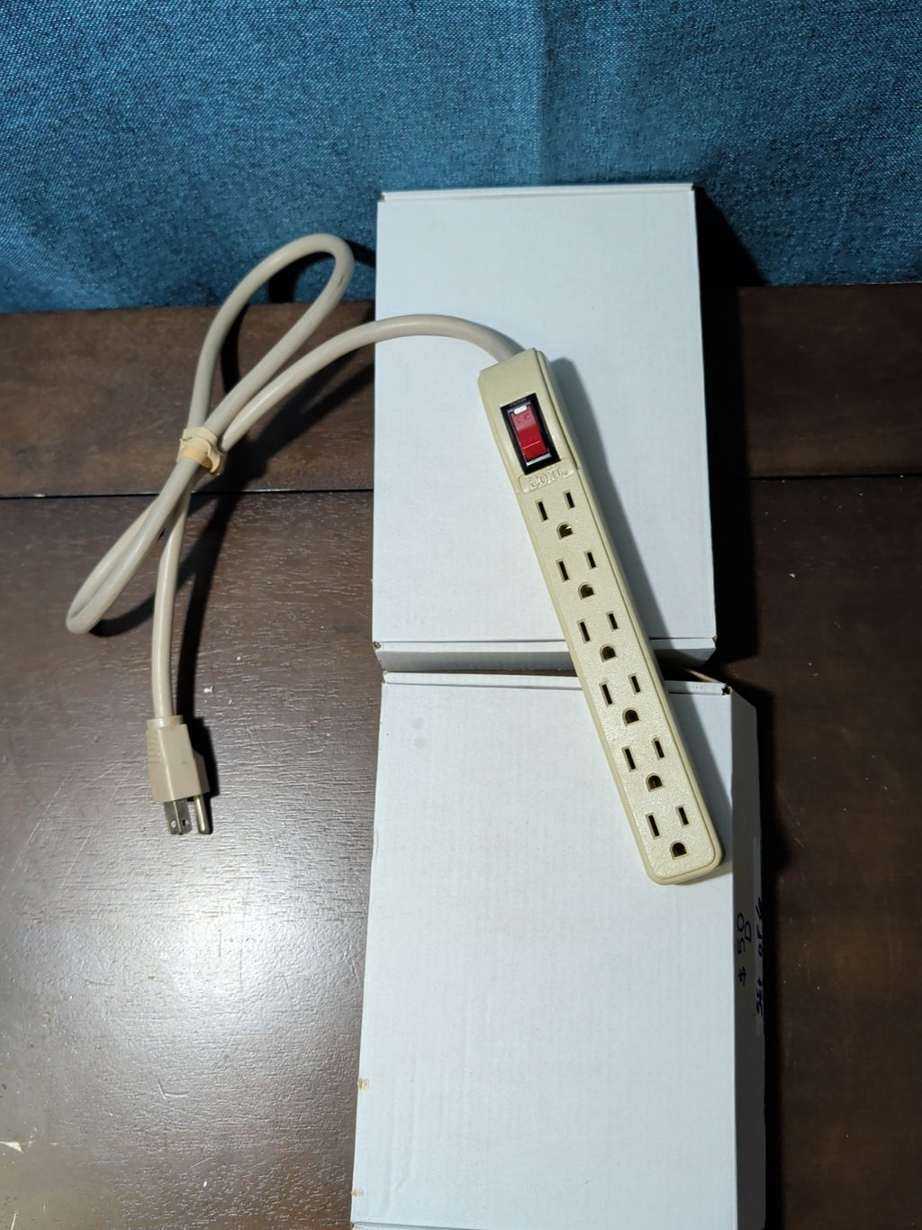 6-Outlet Power Strip Surge Protector 4 Ft Cord 15A Circuit Breaker Switch White