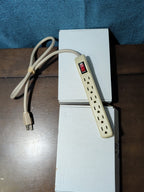 6-Outlet Power Strip Surge Protector 4 Ft Cord 15A Circuit Breaker Switch White