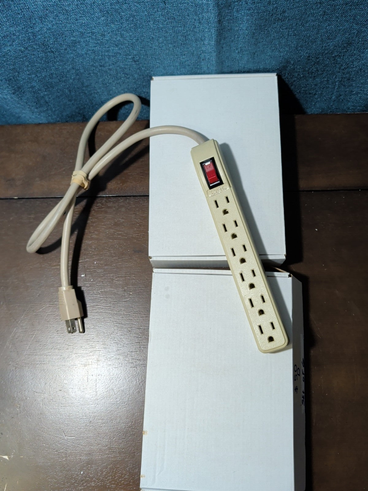 6-Outlet Power Strip Surge Protector 4 Ft Cord 15A Circuit Breaker Switch White