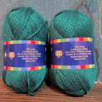 Herrschners Afghan Yarn 2 Ply Deep Teal Acrylic 2 Skein Lot