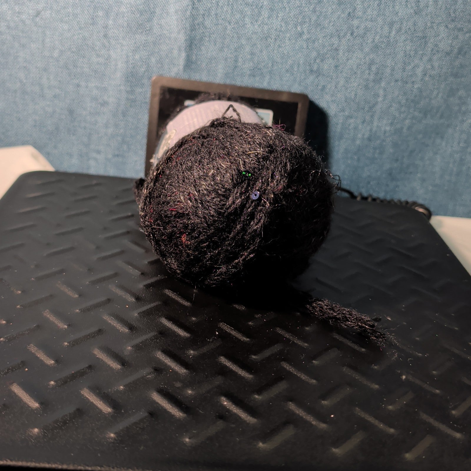 Loops & Threads Dewdrops Yarn #14 Jet Black Sequins Mohair Bulky DISCONTINUED