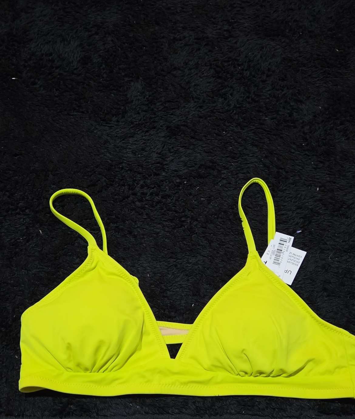 Amazon Essentials Bikini Top M Lime Green UPF 50+ Bralette Swimwear NWT Summer