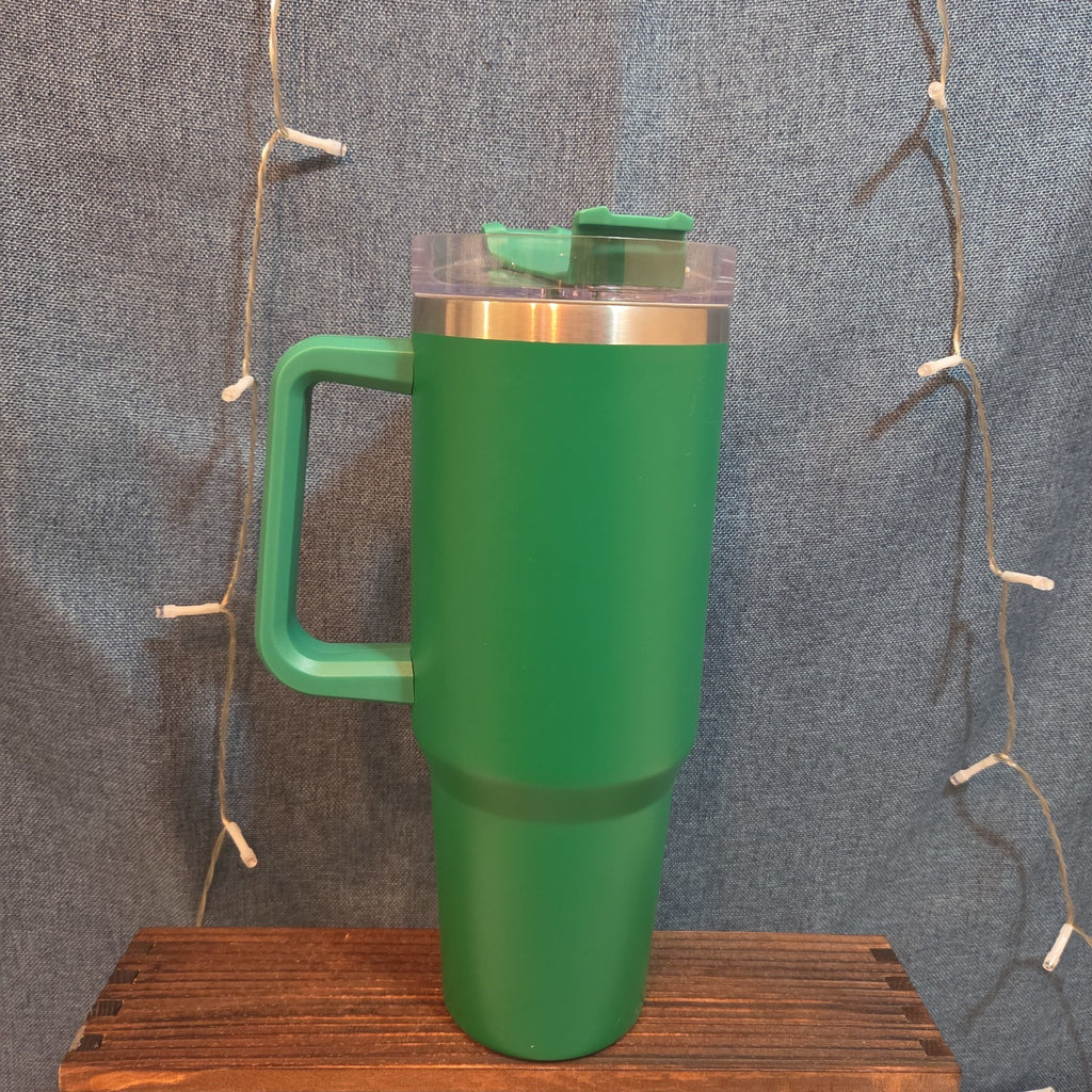 Holly Dolly Christmas 40oz Tumbler Green Stainless Travel Mug