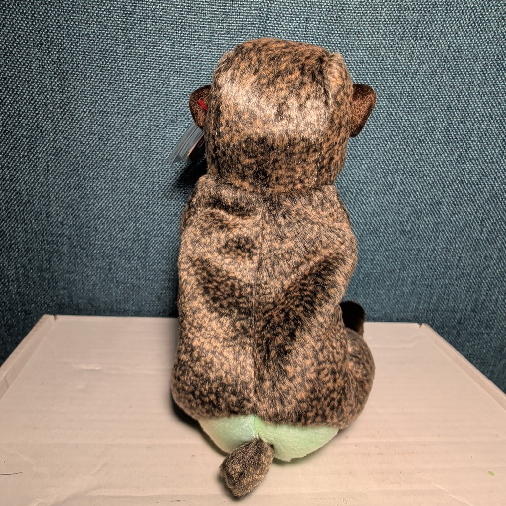 Cheeks Ty Beanie Baby 1999 Retired Baboon Monkey with Tag Protector NEW