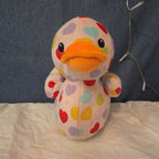 Way To Celebrate Duck Plush Heart Print Pastel Kawaii