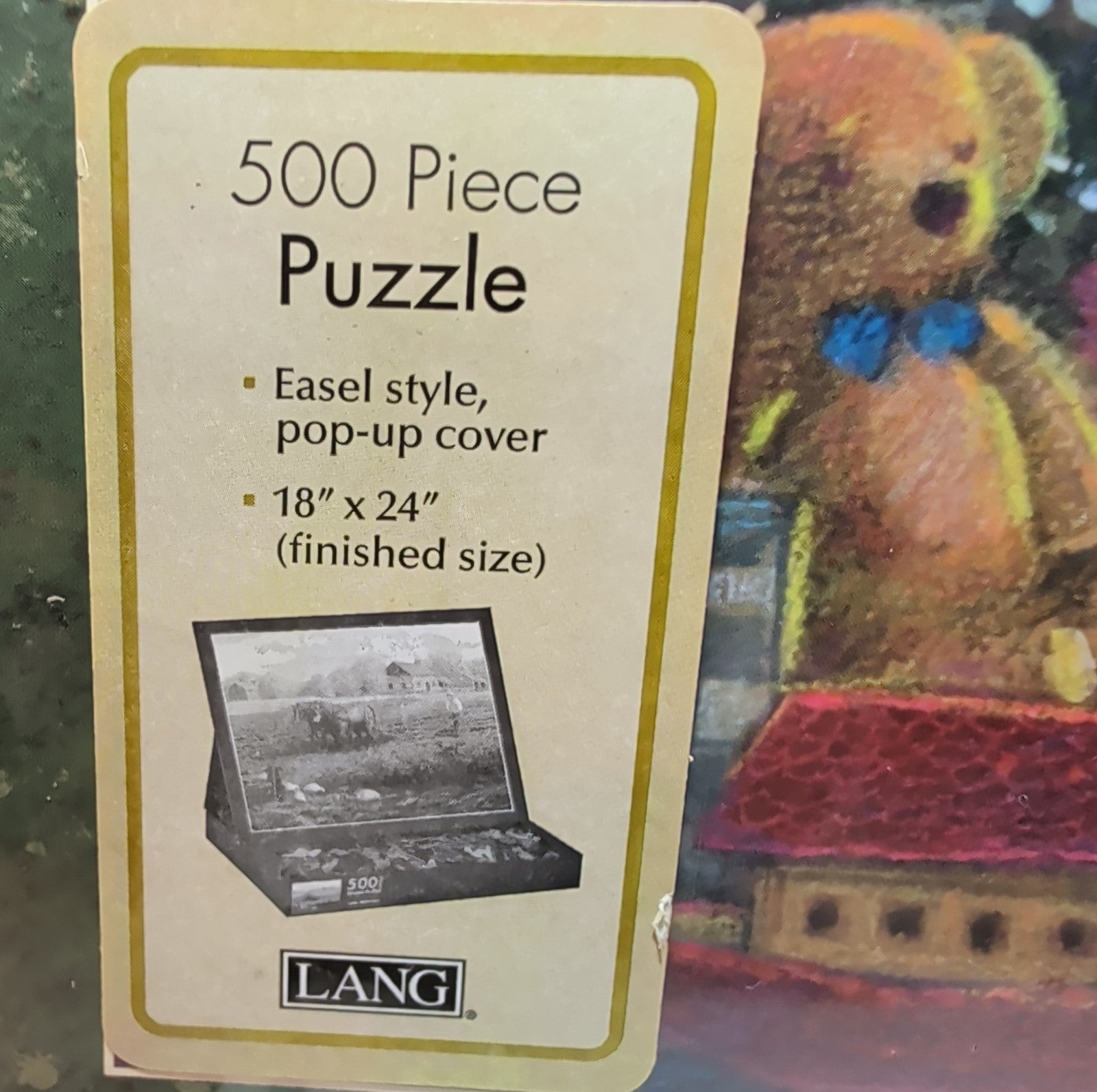 Vintage Lang Christmas Puzzle 500 pc Factory Sealed New Pop Up Easel Box 1982