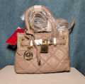 Studio Badgley Mischka Quilted Mini Tote Taupe Vegan Leather NWT