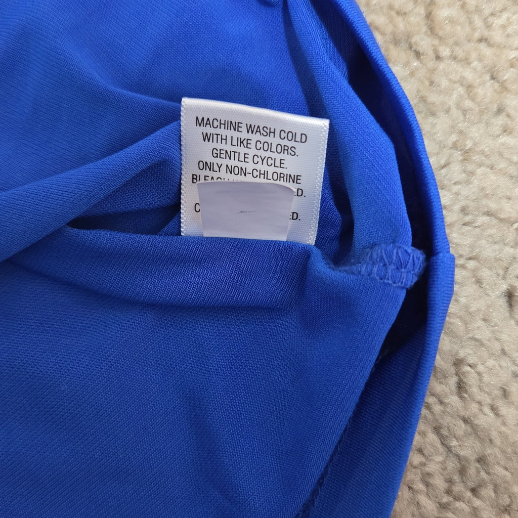 Dana Buchman Draped Neck Blue Sleeveless Top Blouse Gently Used Large