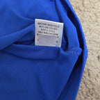 Dana Buchman Draped Neck Blue Sleeveless Top Blouse Gently Used Large