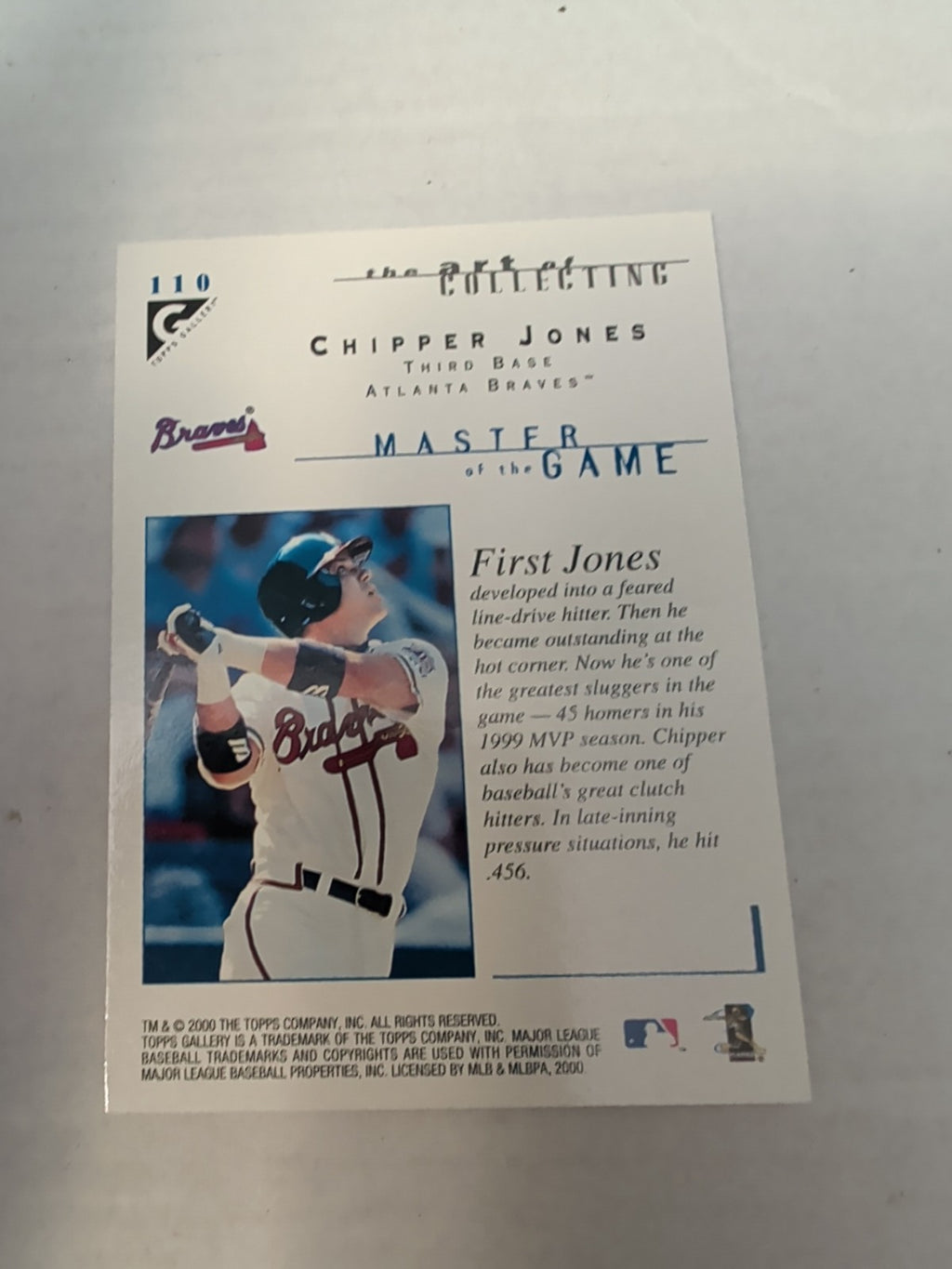 2000 Topps Gallery - Masters of the Game Chipper Jones #110