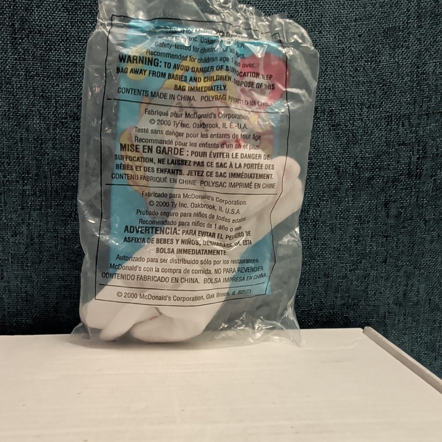 Ty Teenie Beanie Babies Flip the Cat #3 McDonald’s 2000 Sealed New White Cat Toy