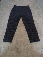 Zac & Rachel Pants 12 Black White Polka Dot Pull On Stretch