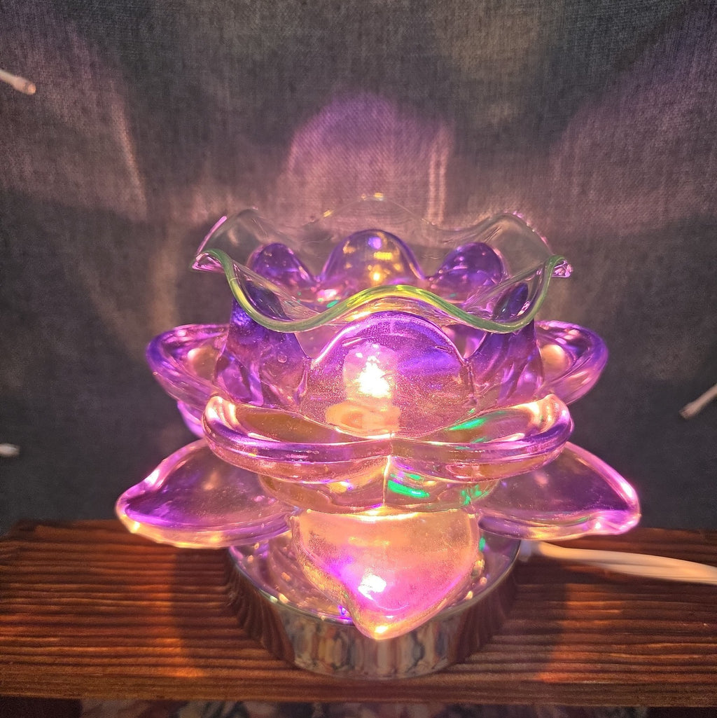 Flower Touch Lamp Glass Oil Warmer Multicolor