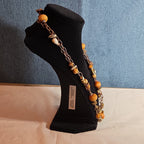 Earth Tone Bead Coppertone Chain Necklace Boho 70s Vibe