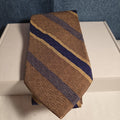 J.Z. Richards Silk Tie Edwards Michigan Brown Blue Stripe Frayed As Is Vest Tie