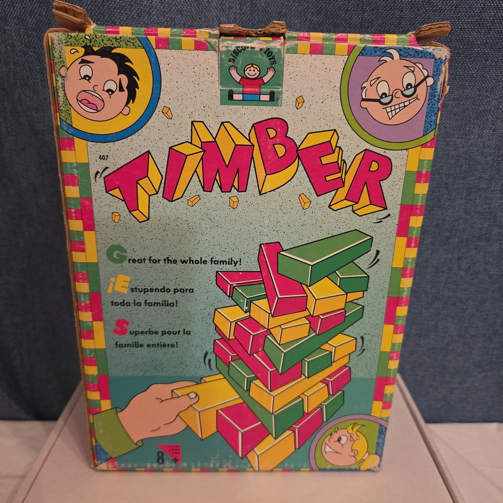 Vintage Discovery Toys Timber Wooden Block Stacking Game