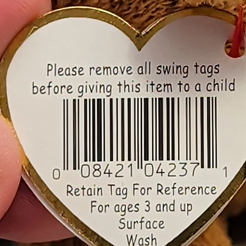 Ty Beanie Baby Fuzz Bear 1999 Retired MWMT P.E. Pellets Holographic Tag Vintage