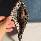Juicy Couture Rose Floral Zipper Pouch Card Holder Black Pink Y2K