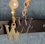 Faux Pearl Purse Charm Gold Silver Tone W Letter Initial