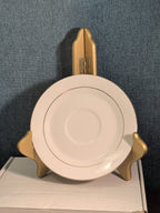 Home Essentials China Saucer Plate White with Gold Rim Individual Replacement